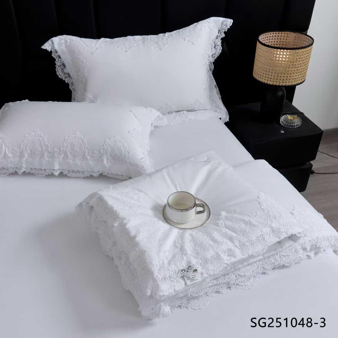 Комплект постільної білизни з ковдрою з мереживом євро (70128) - фото 3 Комплект постільної білизни з ковдрою з мереживом євро (70128) - фото 3