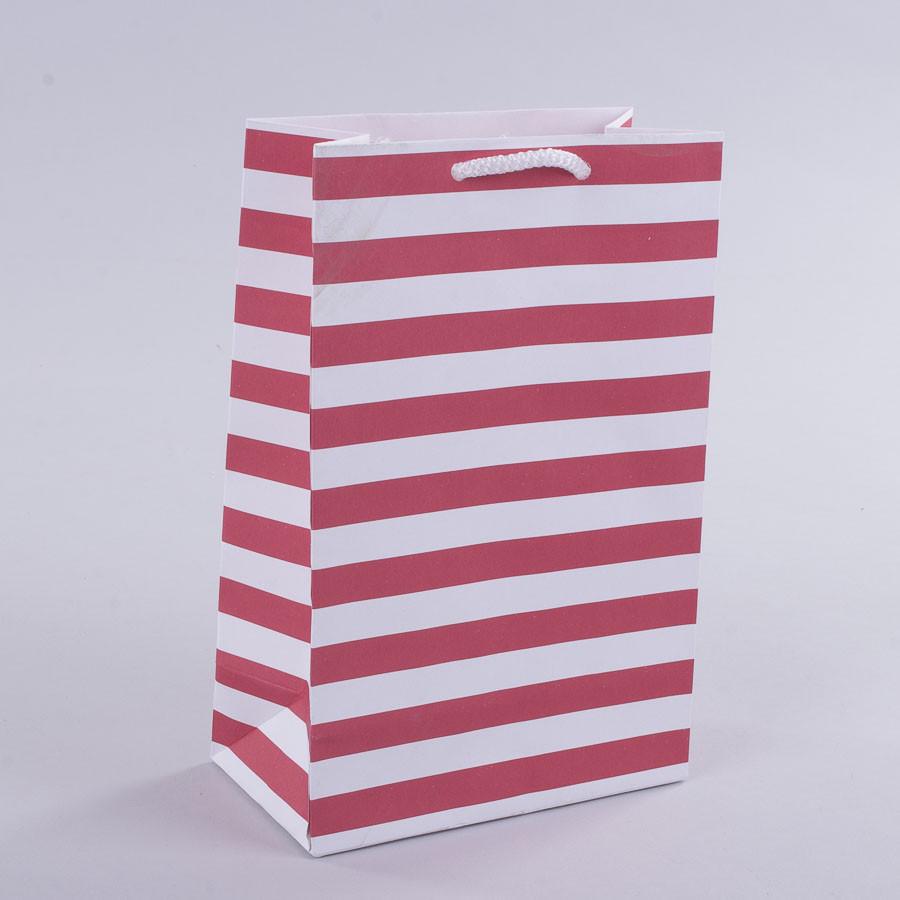 Пакет TMK Полоска 23х15х8 см Красный (1446-tmk-107)