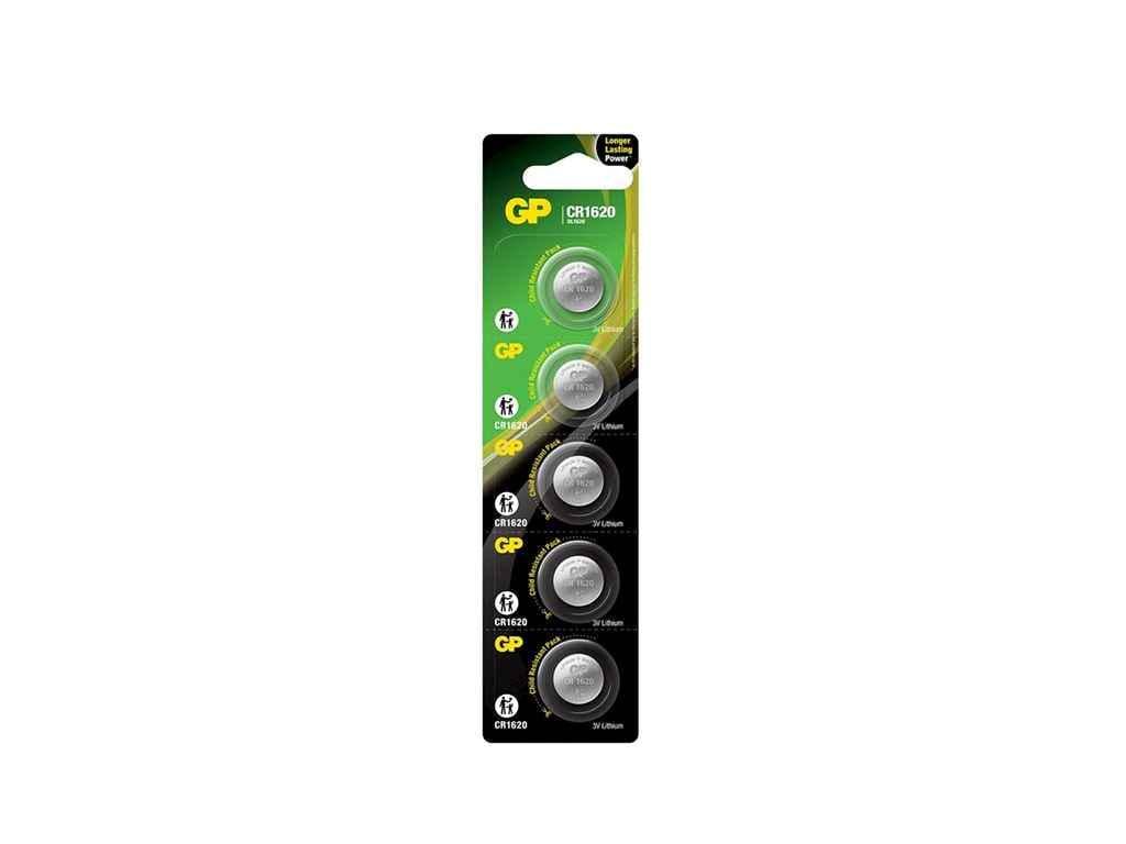 Батарейка літієва GP CR1620 Lithium Button Cell 3,0V 7U5 5 шт. (1017326)