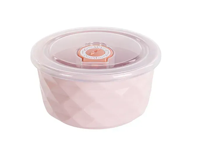 Набір фарфорових салатників із кришками 3 шт. Рожевий (359-481) - фото 3