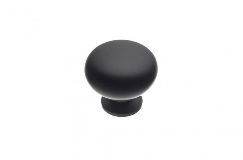 Мебельная ручка кнопка GTV Bergamo Черный матовый GS-BERGA-1-20M)