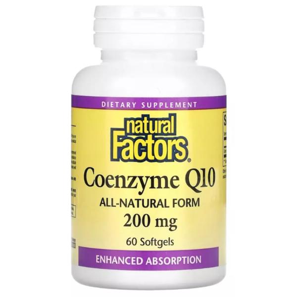 Натуральная добавка Natural Factors Coenzyme Q10 200 мг 60 softgels (000022090)