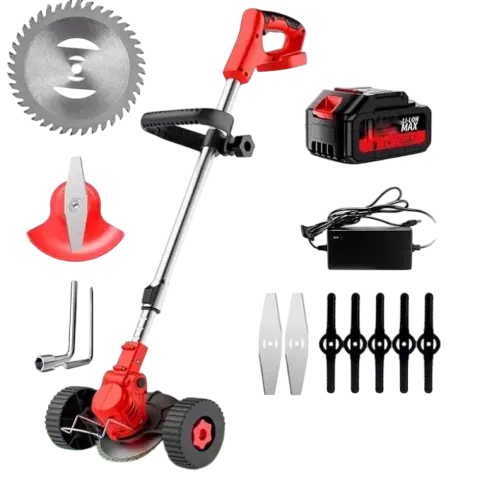 Газонокосилка-триммер аккумуляторная с колесами 2 батареи 48 В 2000 мАч 800 Вт (2053635/1) Газонокосилка-триммер аккумуляторная с колесами 2 батареи 48 В 2000 мАч 800 Вт (2053635/1)