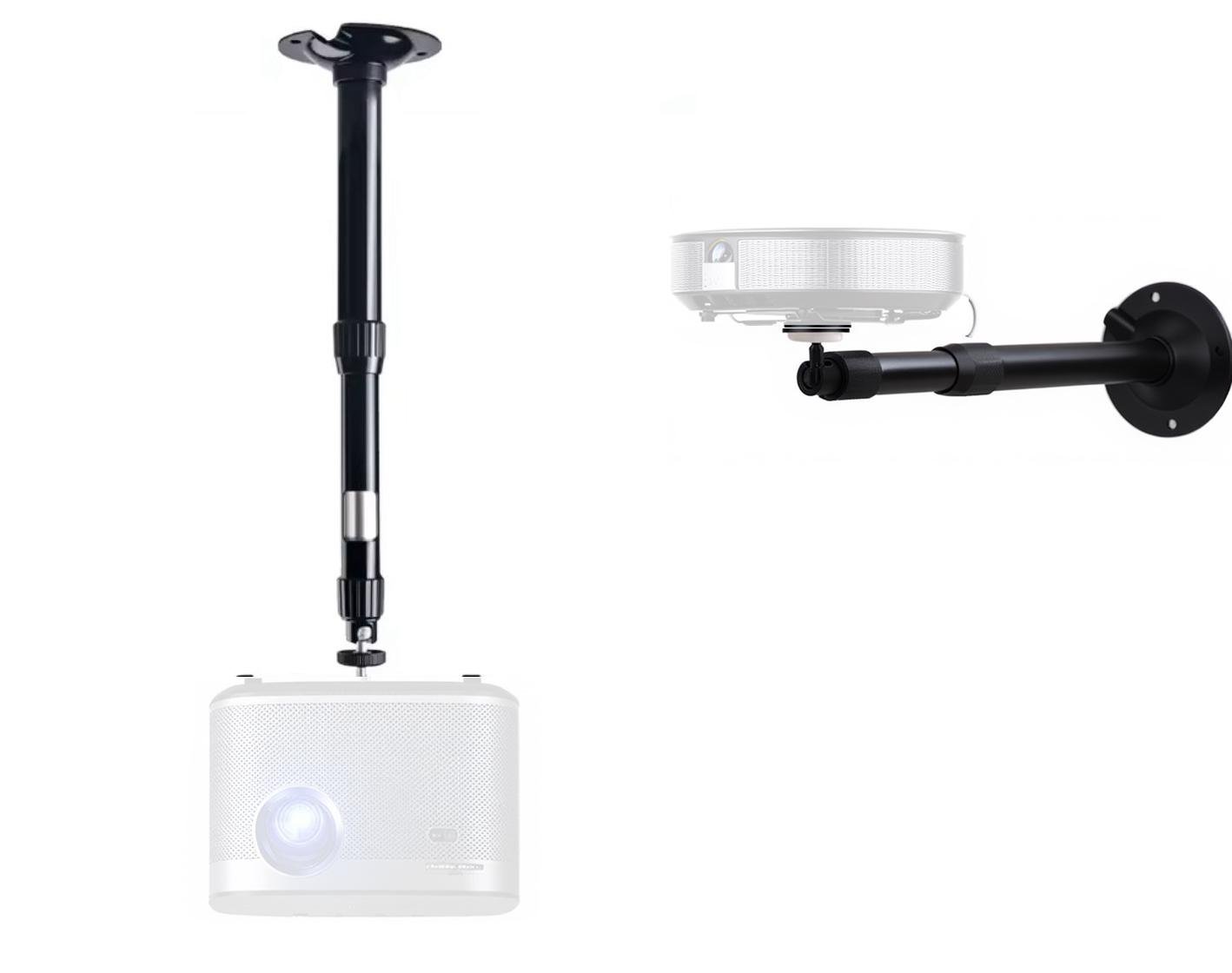 Крепление для проектора универсальное телескопическое металлическое до 3 кг 20-40 см Черный - фото 2 Крепление для проектора универсальное телескопическое металлическое до 3 кг 20-40 см Черный - фото 2