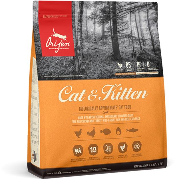 Сухой корм для молодых и взрослых кошек всех пород Orijen Cat&Kitten 1,8 кг (o28018) (64992280185)