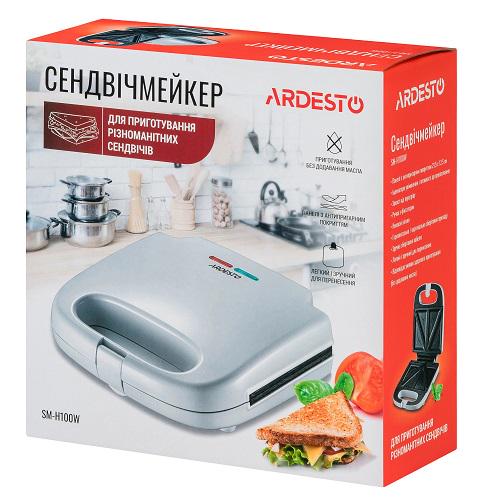 Бутербродниця Ardesto з антипригарним покриттям 700W Білий (SM-H100W) - фото 4