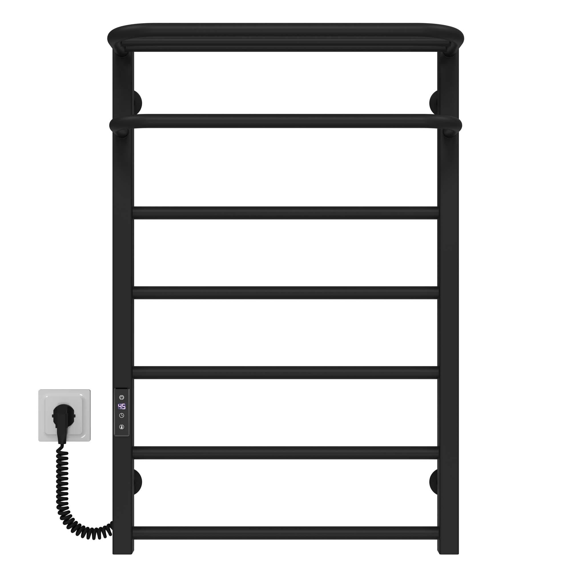 Полотенцесушитель электрический Deffi Lux Hotel П7 JD04 левое подключение нержавеющая сталь 400х800 мм Черный (A.LH.80.40.7.EBL2)