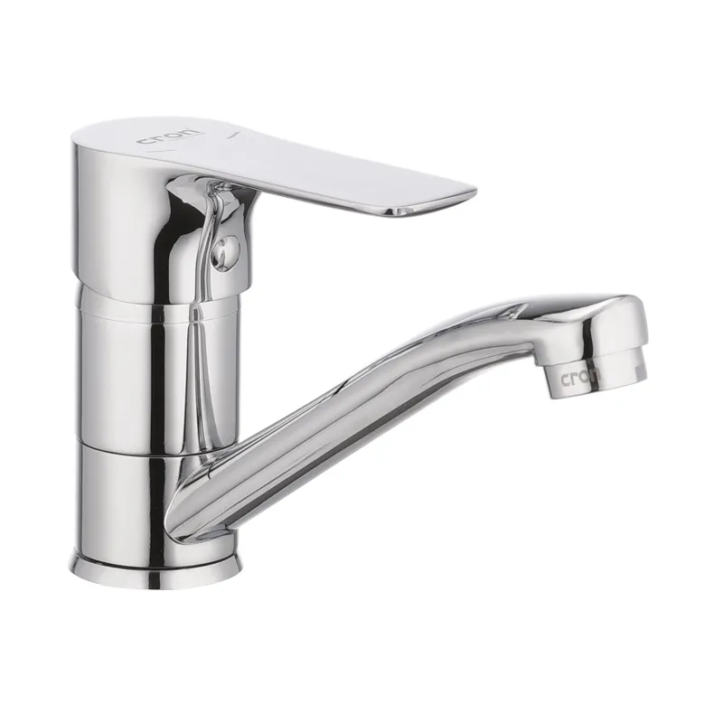 Смеситель для умывальника Cron Smart 004 из силумина Стальной (CR0199)