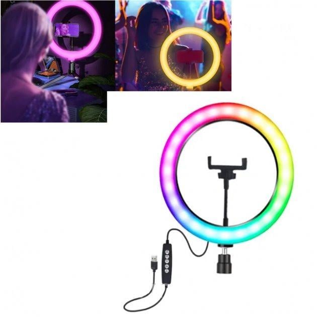 Кольцевая лампа RGB без штатива 30 см (MJ30 RGB) - фото 2