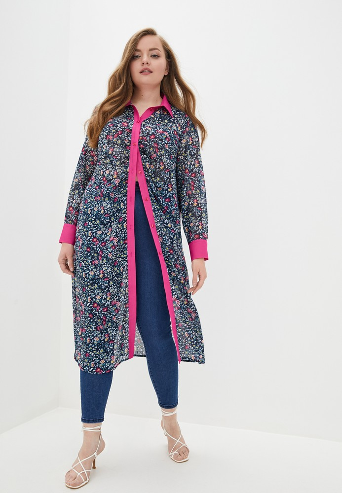 Блуза Jhiva з принтом р. 56 Чорно-різнокольоровий (70048983)