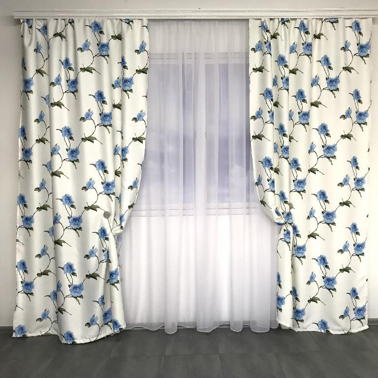 Готові штори з принтом прованс ALBO 150x270 см 2 шт. Блакитний - фото 2 Готові штори з принтом прованс ALBO 150x270 см 2 шт. Блакитний - фото 2