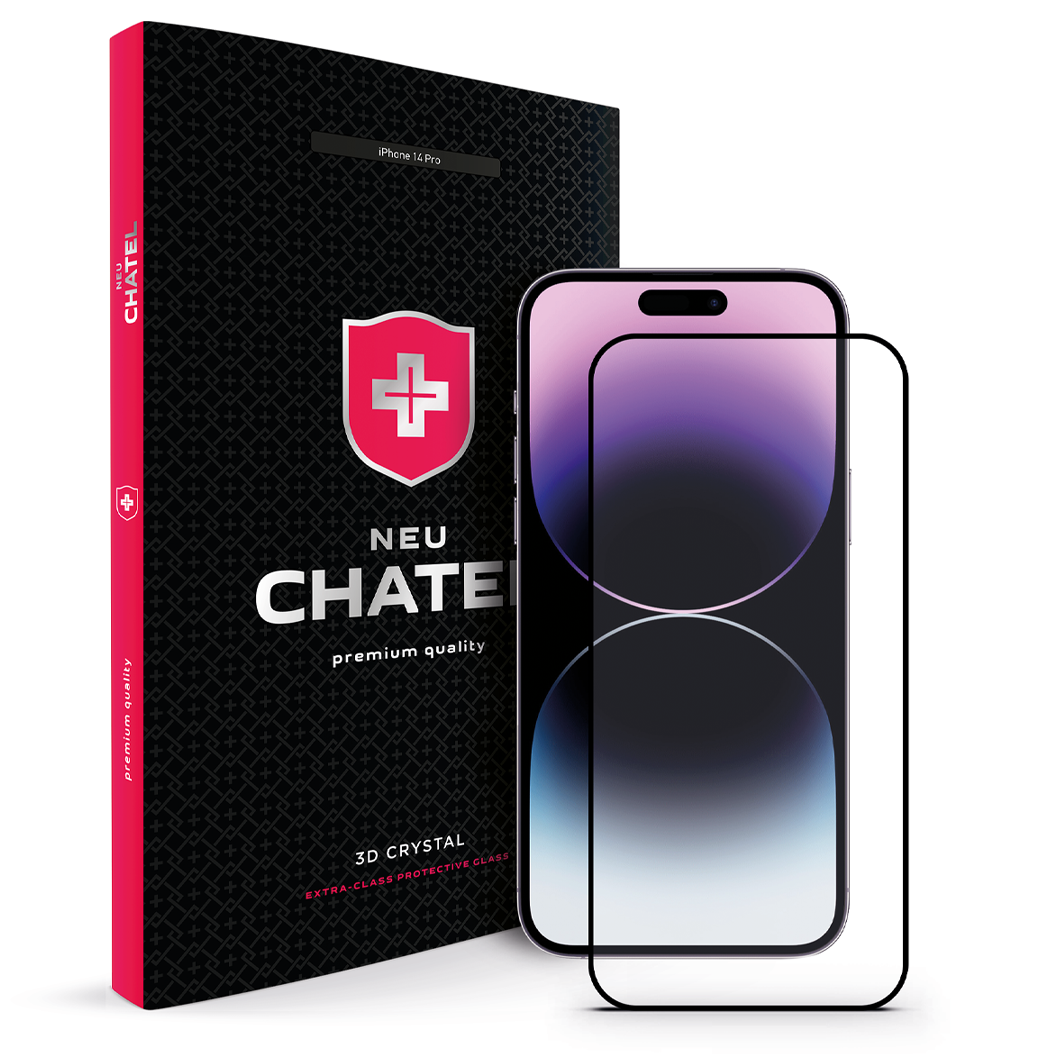 ᐉ Защитное стекло для iPhone 14 Pro NEU Chatel Full 3D Black (+NEU25D6141B)  • Купить в Киеве, Украине • Лучшая цена в Эпицентр