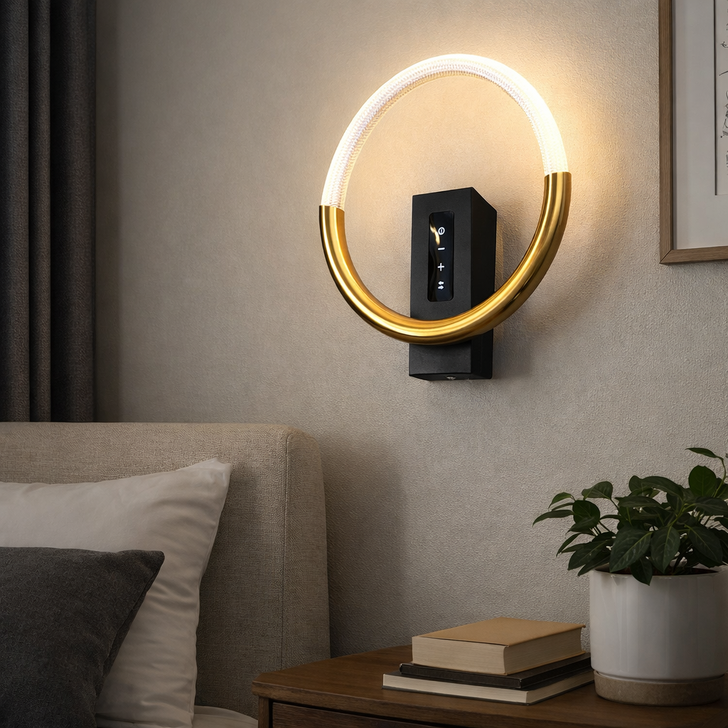 Настінний світильник Halo Lux LED нейтральне світло 16W та димер (20477/ВК+GD)