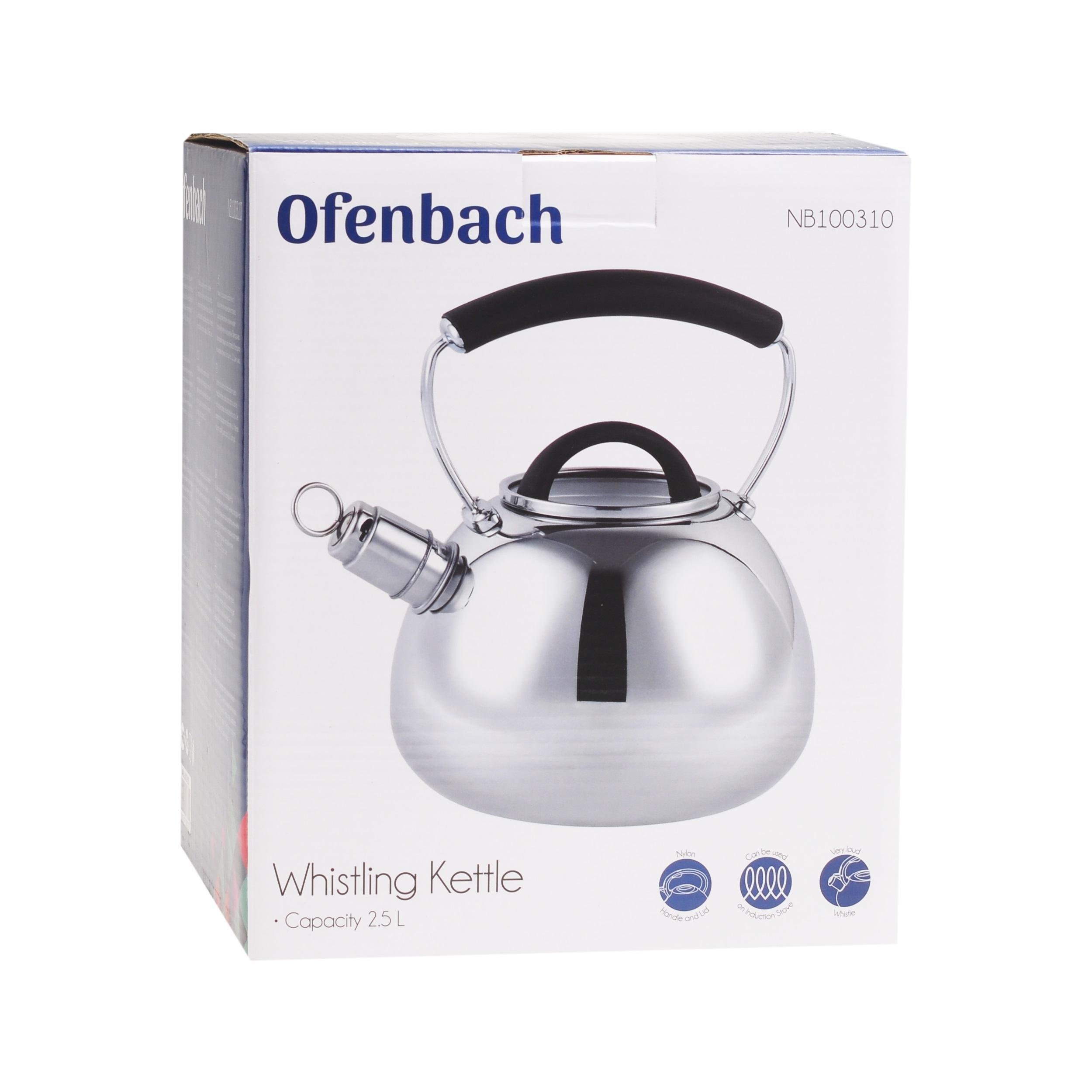 Чайник со свистком и ручкой с покрытием soft touch Ofenbach KM-100310 из нержавеющей стали 2,5 л Стальной (150-84-100310) - фото 3 Чайник со свистком и ручкой с покрытием soft touch Ofenbach KM-100310 из нержавеющей стали 2,5 л Стальной (150-84-100310) - фото 3