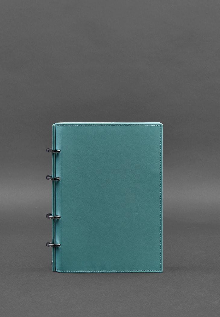Блокнот шкіряний Софт-бук 9.0 на кільцях з твердою обкладинкою Бірюзовий (A-026824) - фото 3
