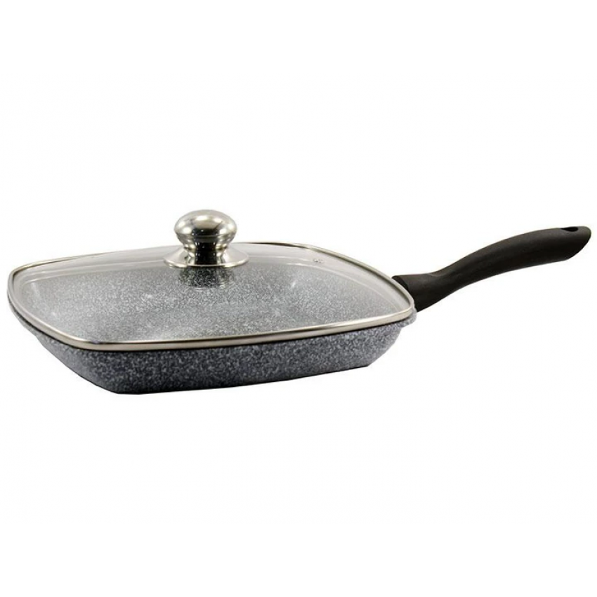 Сковорода-гриль Zauberg A0924A с крышкой антипригарное покрытие с крышкой 24 см