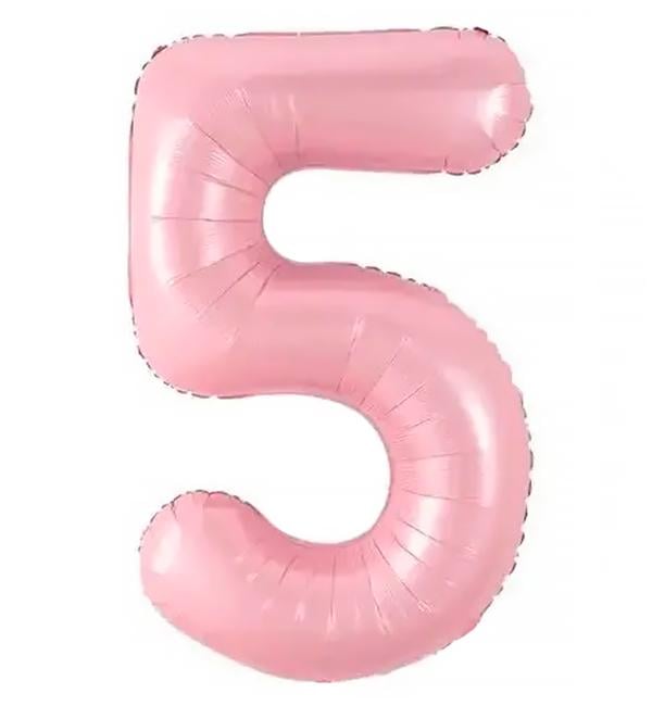 Кулька цифра 5 80 см Рожевий (415310) - фото 1 Кулька цифра 5 80 см Рожевий (415310) - фото 1