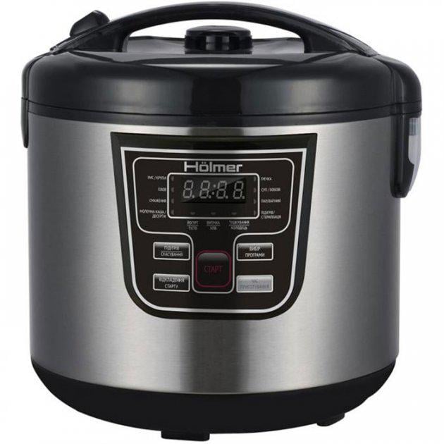 Мультиварка Holmer HMC-10В с антипригарным покрытием и функцией приготовления йогурта Black/Metal (10244)