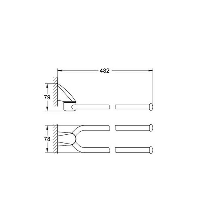 Держатель для полотенец Grohe CHIARA NEW 40328000 поворотный двойной Хром (111574) - фото 2