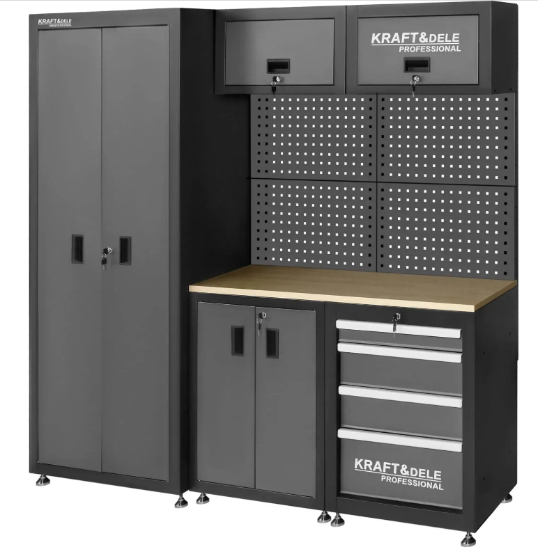 Комплект мебели для мастерской Kraft&Dele KD5862 с рабочей столешницей шкафами и ящиками (KD5862)