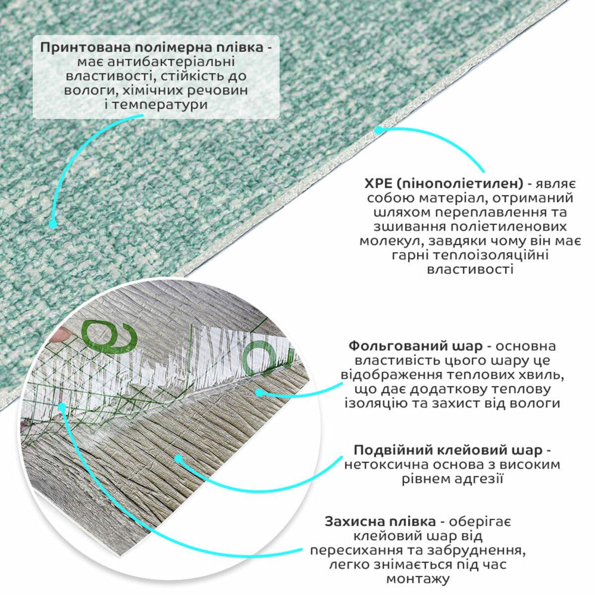 Шпалери YM-11 самоклеючі 2800х500х2,5 мм Deep Green/White (SW-00002019) - фото 2