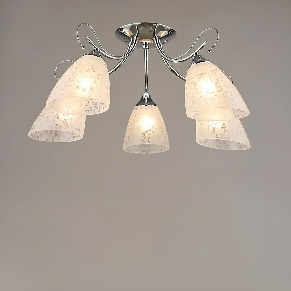 Люстра потолочная Light House SR-19367/5 CH E27 650х250 мм Хром/Белый