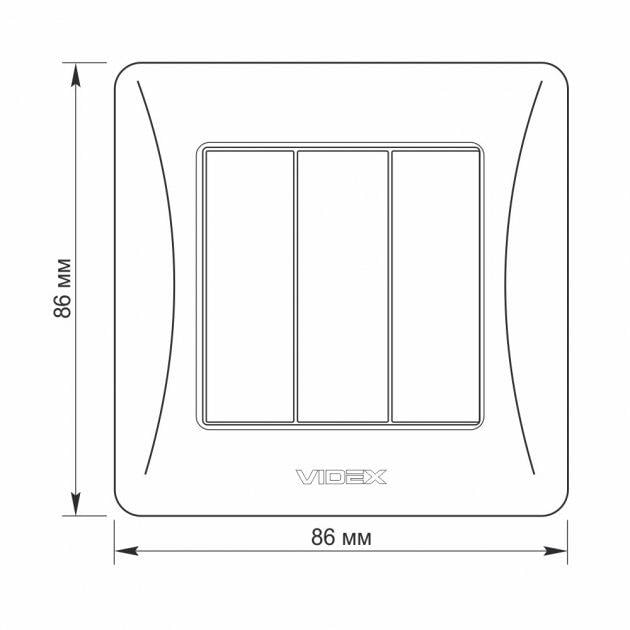 Вимикач Videx Binera зовнішній трьохклавішний Чорний (36610) - фото 3