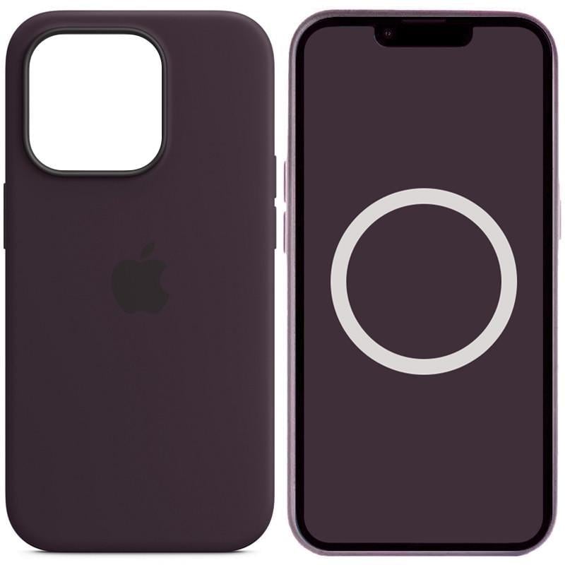Противоударный Чехол Silicone case (AAA) full with Magsafe and Animation для Apple iPhone 14 Pro Max (6.7") Фиолетовый/Elderberry