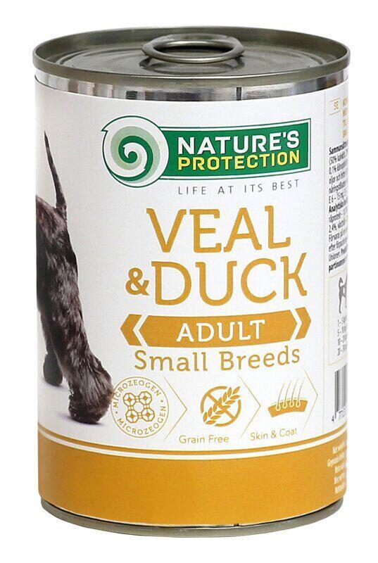 Корм вологий Nature's Protection small breed Veal&Duck з яловичиною та качкою для дорослих собак дрібних порід 400 г (KIK45096)