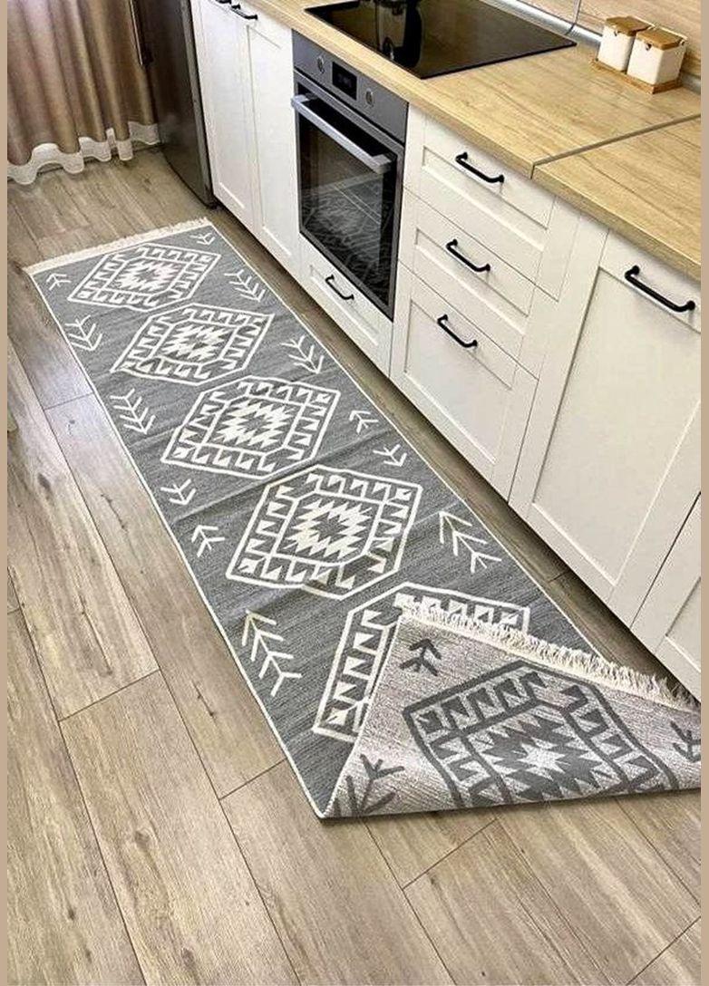 Килим Rim універсальний двухсторонній 60х90 см Gray/White (TC303375540)