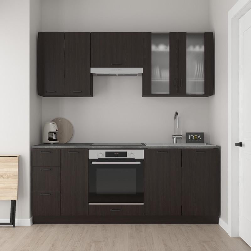 Готова кухня Idea Ніко з лаковою стільницею 38 мм/200 см Венге (22668874) - фото 1 Готова кухня Idea Ніко з лаковою стільницею 38 мм/200 см Венге (22668874) - фото 1