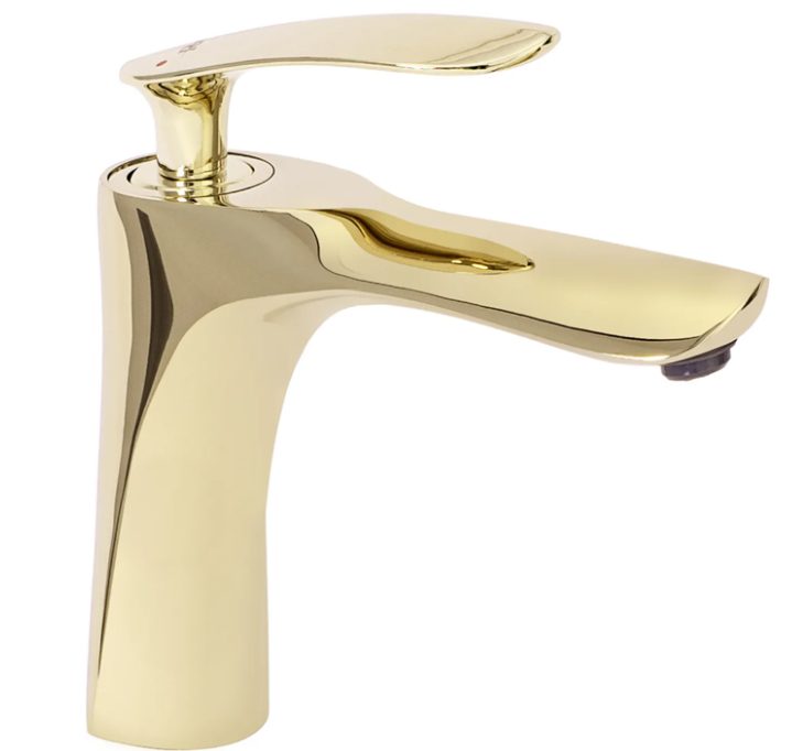 Смеситель для умывальника CUBO REA ORBIT REA-B2050 однорычажный Золотой (153599)