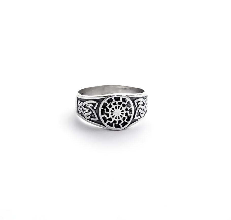 Кольцо оберег Maxi Silver 4310 SE Черное Солнце р. 17 (8431080)