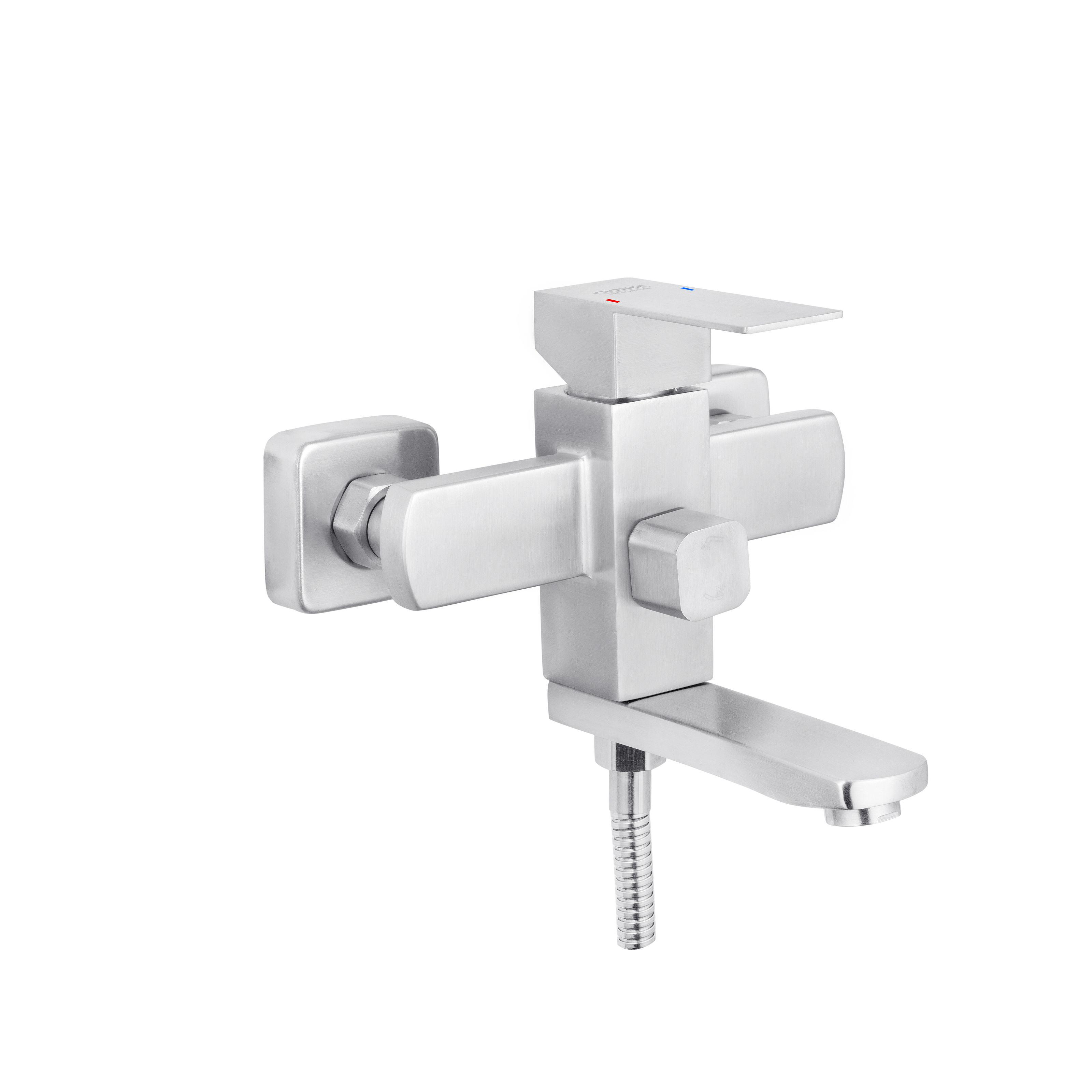 Смеситель для ванны KRONER Edelstahl Kubus CV023012 однорычажный Никель (136770)