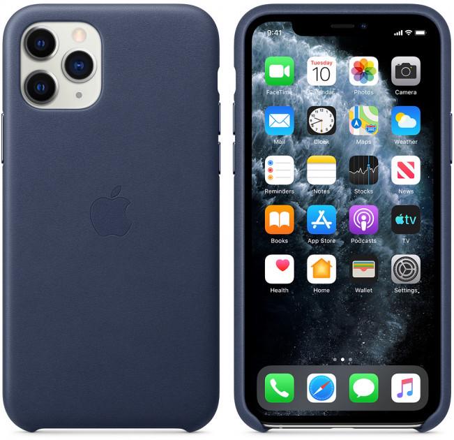 Apple Leather Case for iPhone 11 Pro,Midnight Blue (HC)