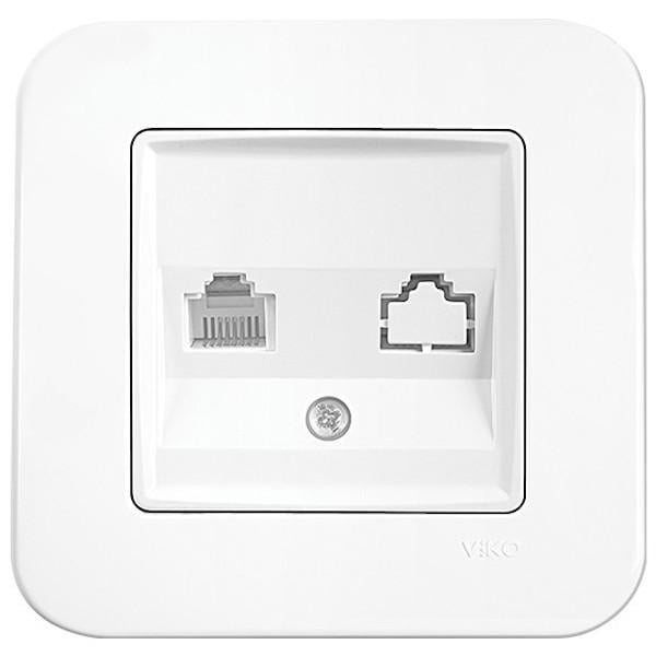 Розетка телефонная Viko Rollina Белый