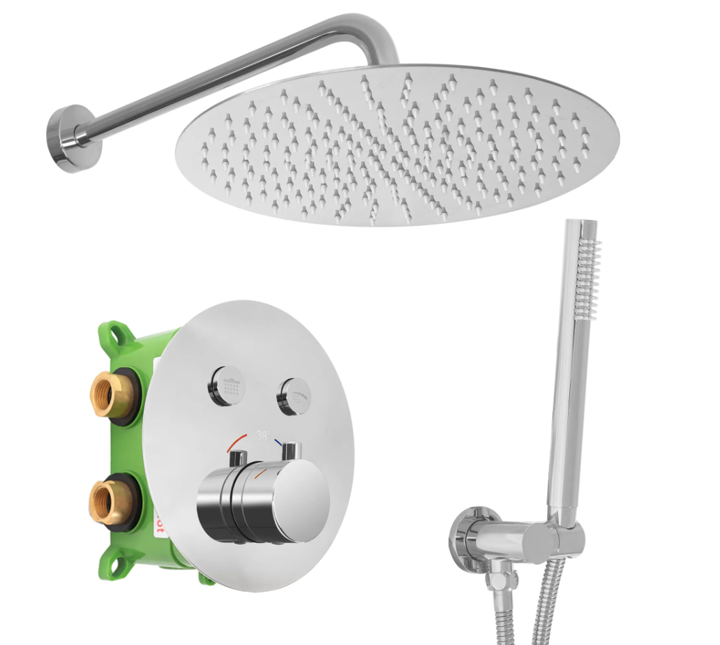 Душевой гарнитур Rea LUNGO MILER BOX с термостатом Хром (Rea-P6715)