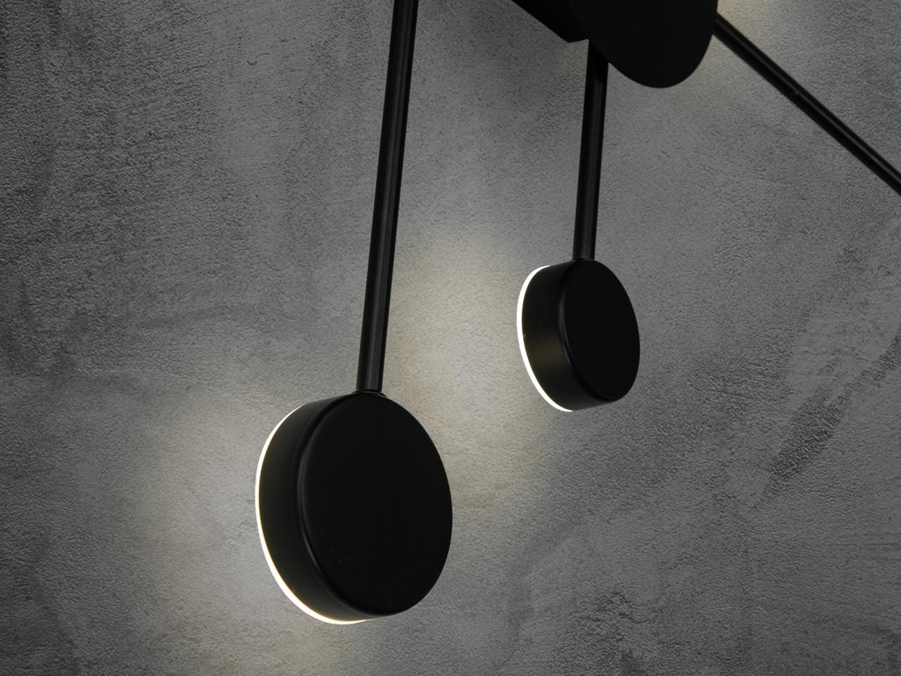 Настінний світильник 8682-6BK-LS Молекула Чорний 24W (2467766630) - фото 6