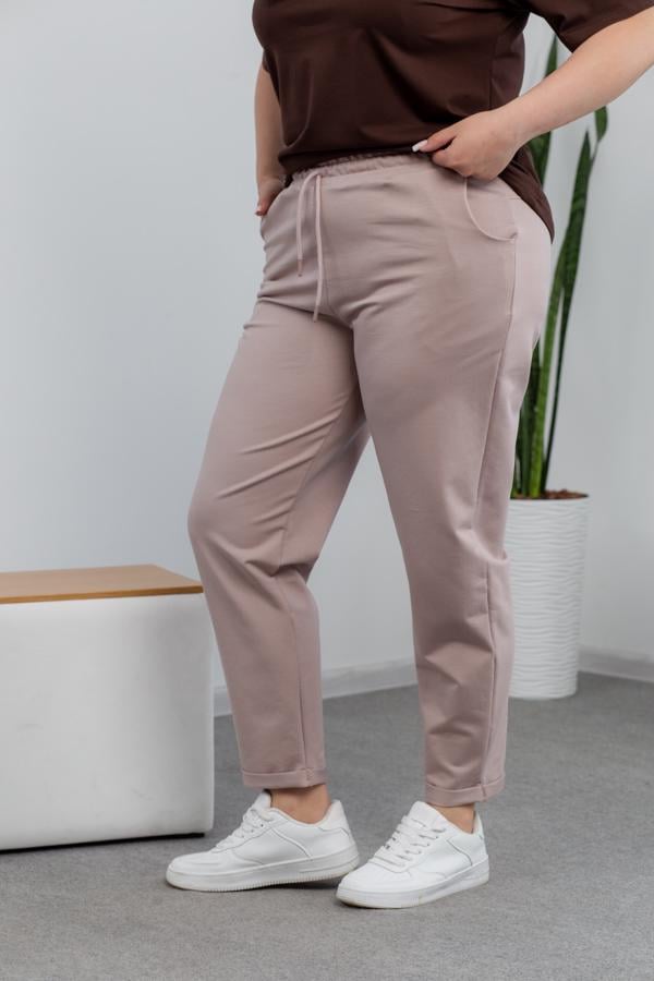 Спортивные штаны женские AKSAN 4XL Темно-бежевый (22.1530_dark-beige_54(4XL)) - фото 2 Спортивные штаны женские AKSAN 4XL Темно-бежевый (22.1530_dark-beige_54(4XL)) - фото 2