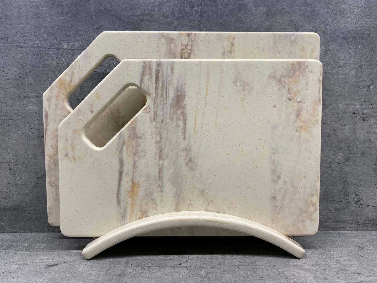 Набір дошок кухонних Pietra Panna зі штучного акрилового каменю на підставці 2 шт. (200)