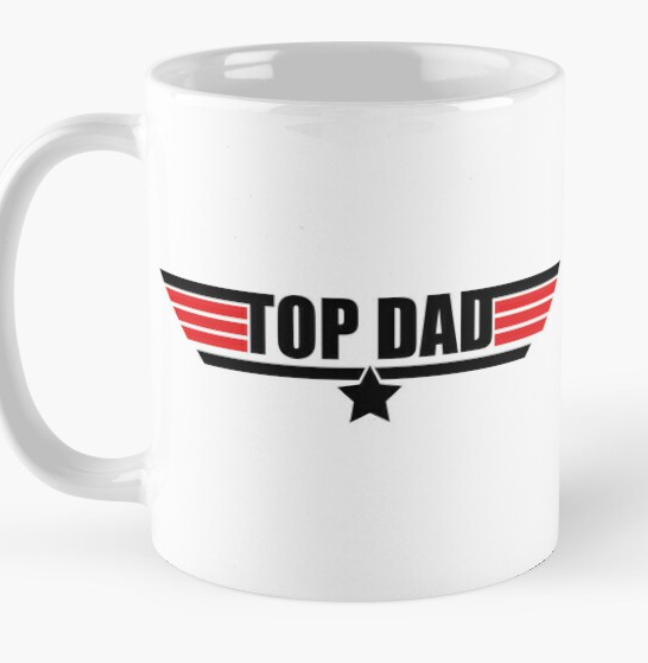 Чашка керамическая с принтом "Top dad" 330 мл Белый (ПАПА41Ч)