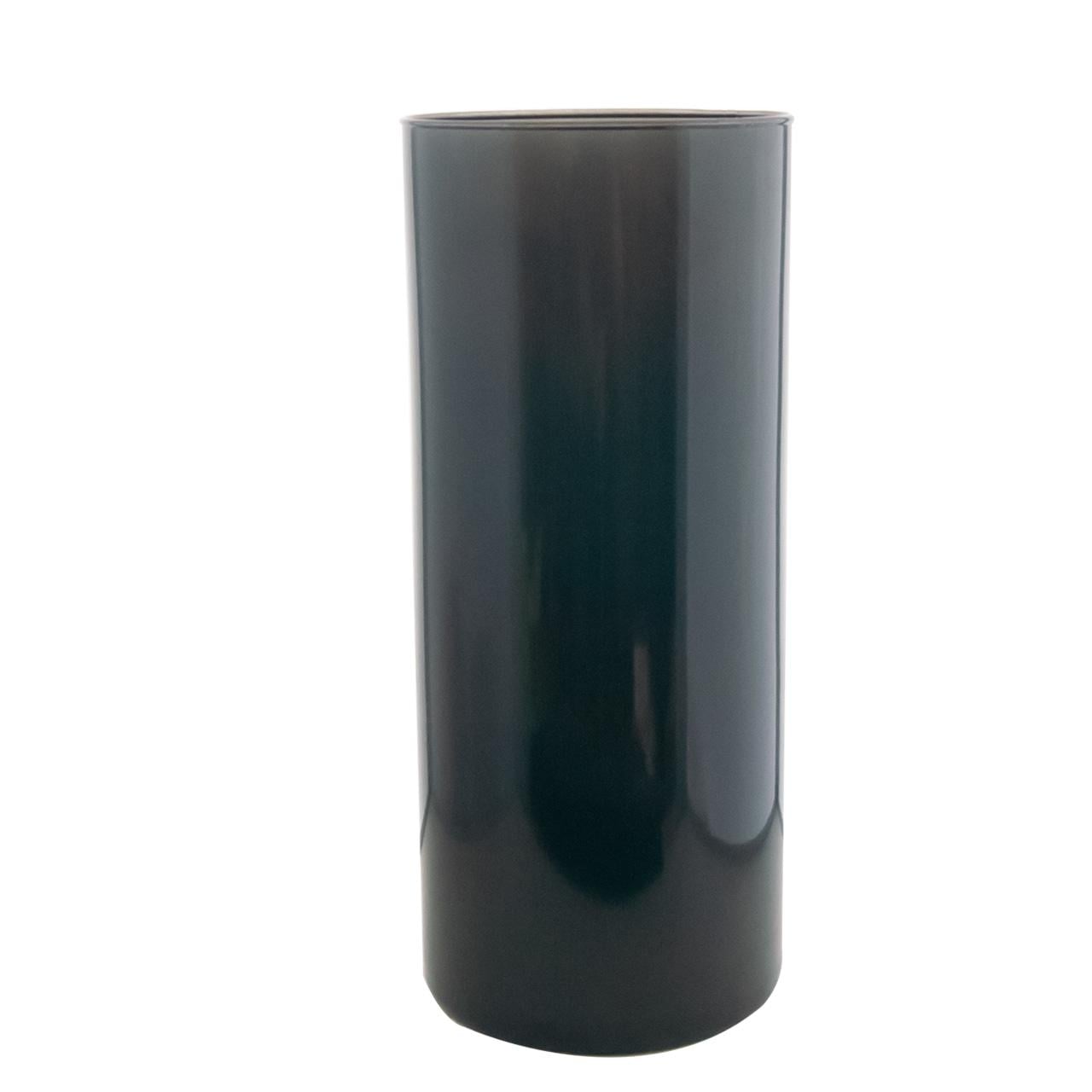 Ваза стеклянная VB Цилиндр H 38 см D 16 см Черный глянцевый (24023 bl)