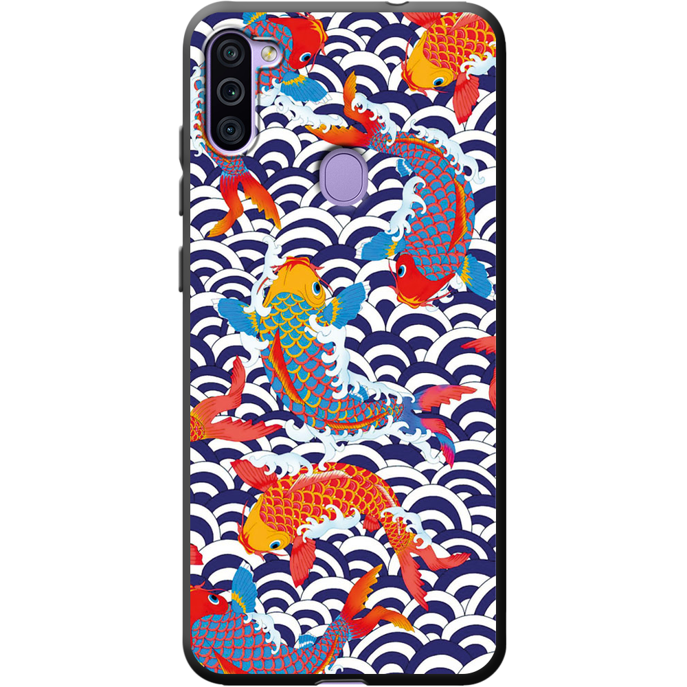 Чехол Boxface Samsung A115 Galaxy A11 Koi Fish Черный силикон (39628-up2477-40216)