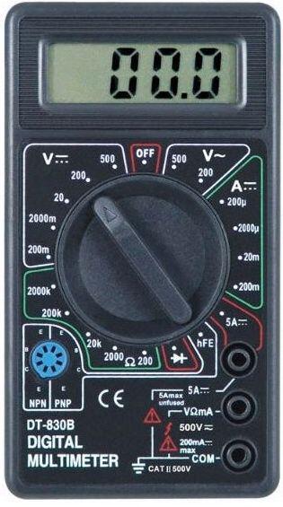 Мультиметр цифровий Digital DT-830B з щупами і кроною Чорний (343371573)