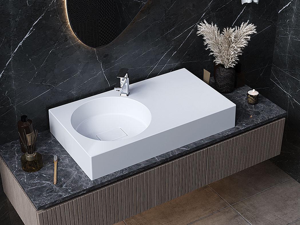 Умывальник накладной Status Fency 80 R White (711)