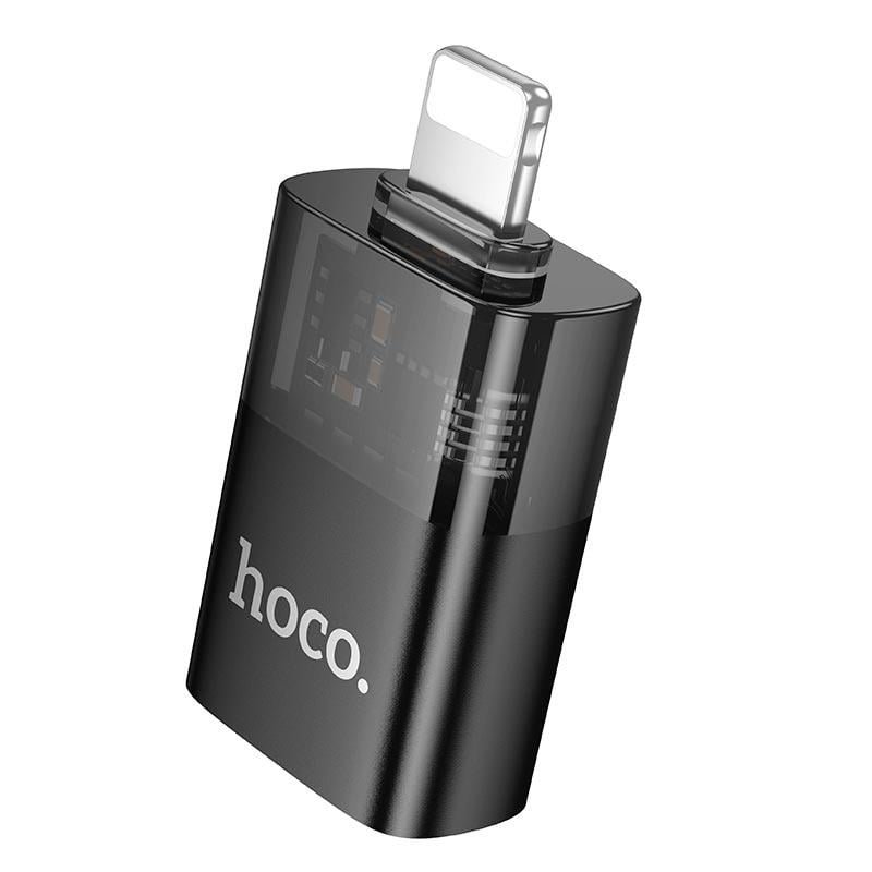 Переходник Hoco UA36 Lightning USB-A 480 Мбит/с алюминиевый корпус Black (d4422bd6)