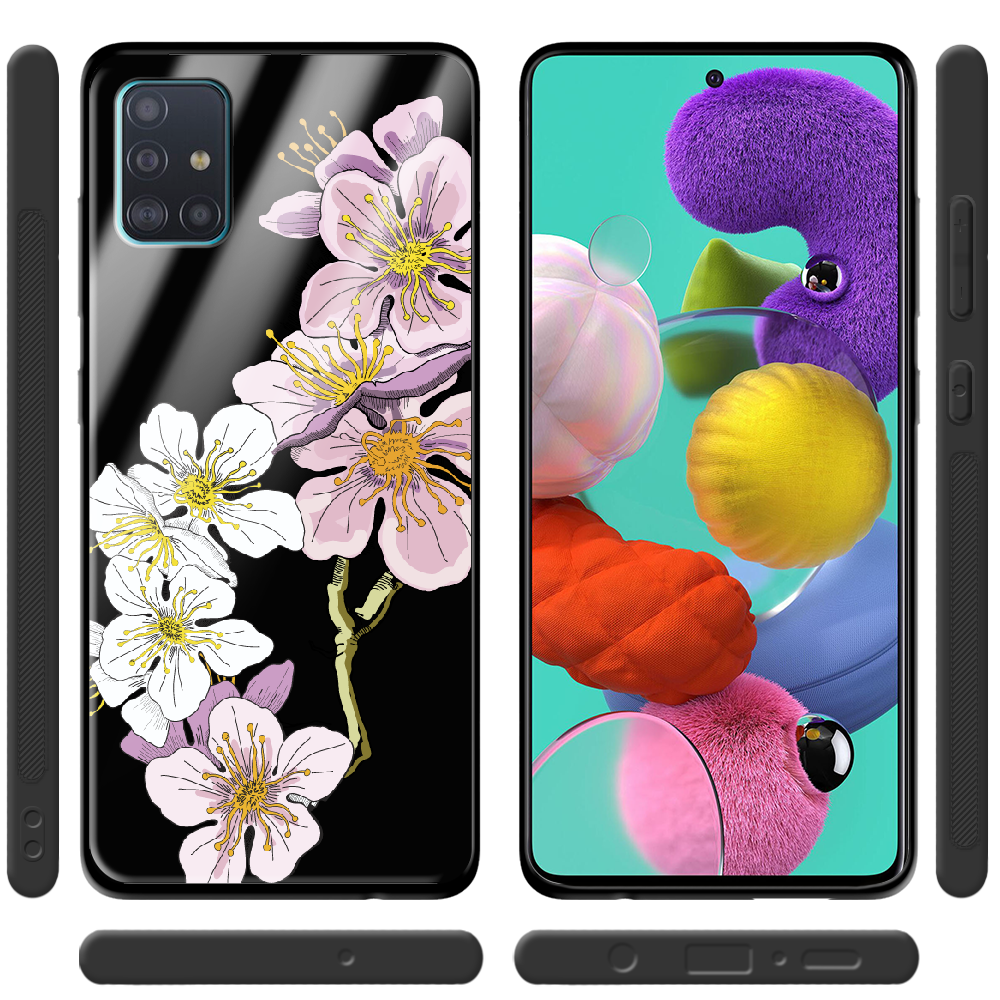 Чехол Boxface Samsung A515 Galaxy A51 Cherry Blossom Черный силикон со стеклом (38808-cc4-39407) - фото 2