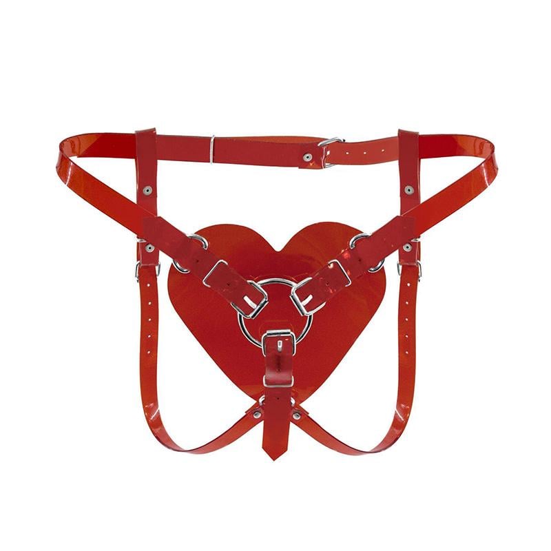 Ремешки для страпона в форме сердца для страпона Feral Feelings Hearts Strap-on Belt Бордовый (54126)