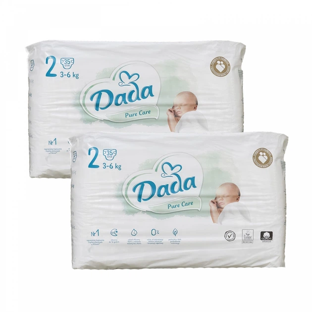 Подгузники детские Dada Pure Care 2 3-6 кг 70 шт. (72678351)