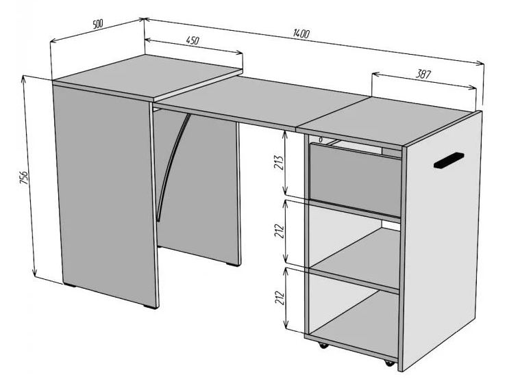 Стіл-трансформер Knap Knap Hobana Ш1 140х50х75,6 см Венге - фото 4 Стіл-трансформер Knap Knap Hobana Ш1 140х50х75,6 см Венге - фото 4